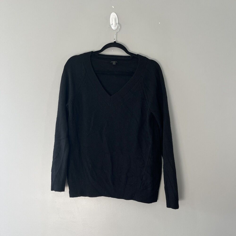 Talbots Black Wool Blend Sweater Size Medium Petite